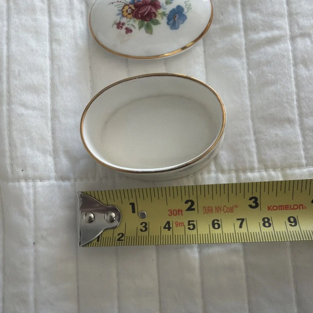 Royal Grafton Fine Bone China Oval Trinket Dish Floral Gold Trim England